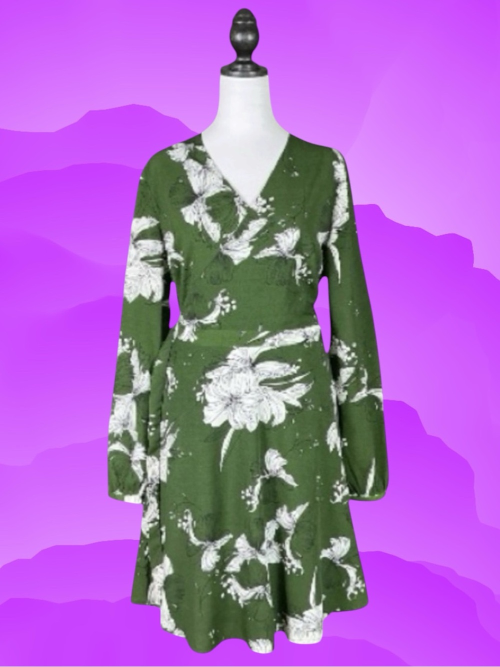 Voodoo Vixen Classic Retro Cottagecore Rockabilly Boho Maximalist Wrap Dress 10